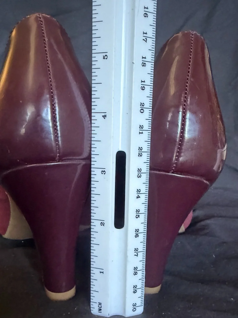 Giani Bernini Burgundy Suede Mary Jane Heels with Patent Strap